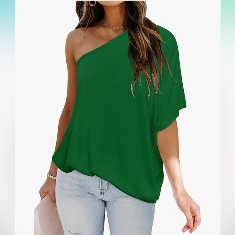 Green Off Shoulder Shirt Size Small